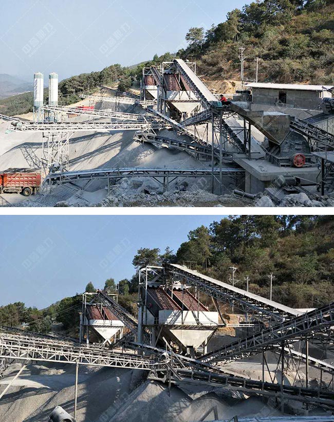 云南玉磨鐵路寧洱段時產600-800噸砂石骨料生產線 云南玉磨鐵路寧洱段時產600-800噸砂石骨料生產線