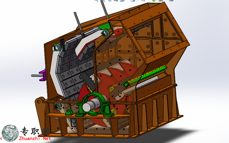 反擊式破碎機(jī)三維模型圖
